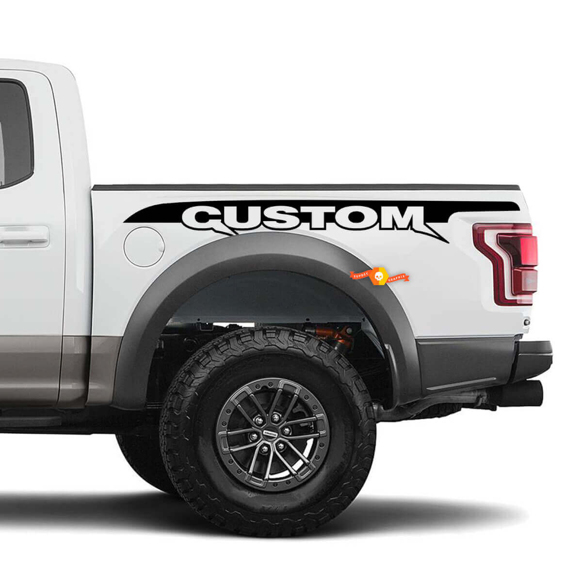Custom Text Bedside Stripe Vinyl Decal Kit for Musclecar truck 