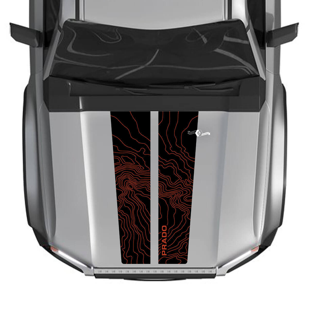 Hood For 2024 Toyota Land Cruiser Prado Decals Split Vinyl Graphic Decals 2 Colors
