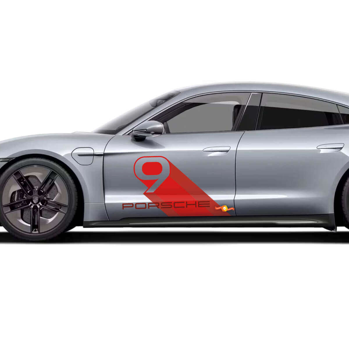 Number 9 Side Door Vinyl Decal Set for Porsche Taycan