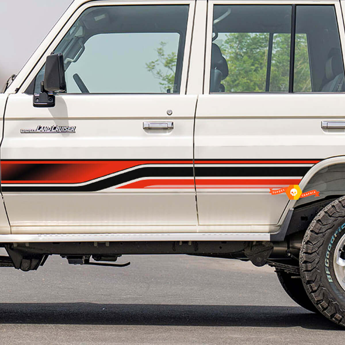 Retro Side Stripes Sticker Decal Kit for Toyota Land Cruiser GRJ76 - Custom Vinyl Graphics 2
