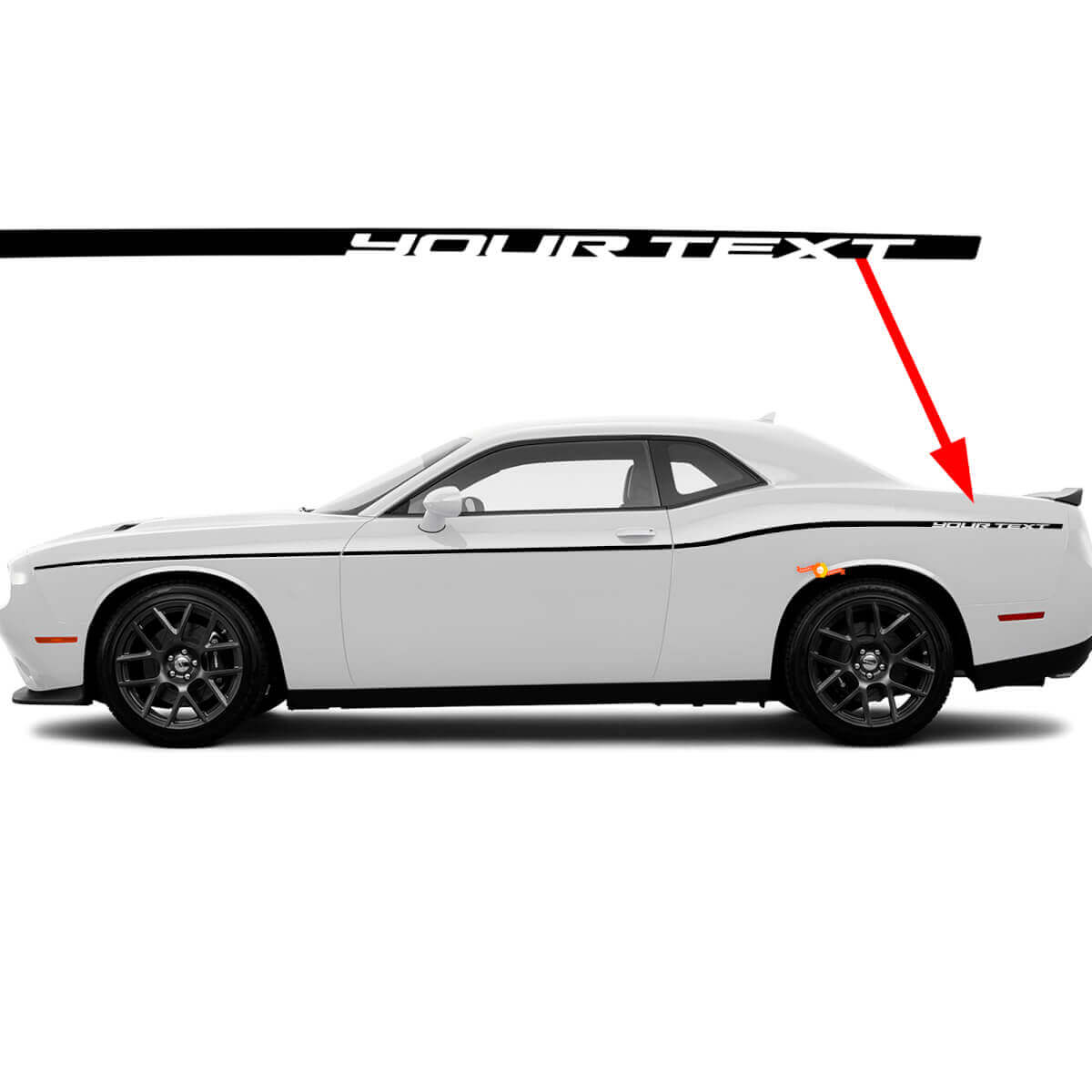 Custom Thin Side Stripes Vynyl Decal Kit for Dodge Challenger SXT 2015-2024