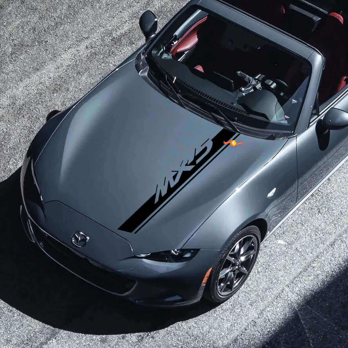 Dual Branded Stripes Hood Vinyl Decal Sticker for Mazda MX-5 Miata
