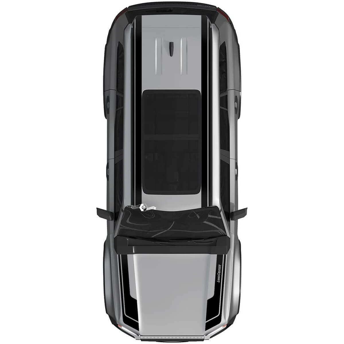 Toyota Land Cruiser Prado Hood and Roof Dual Stripes Rally Decals Sticker - Vinyl Graphic Kit 2
