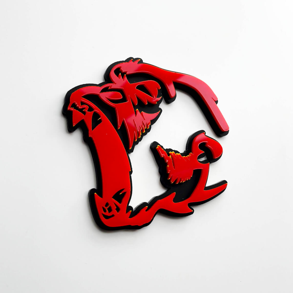 Gorilla Angry 3D Badge Fender Badges Emblem Red vs Black
