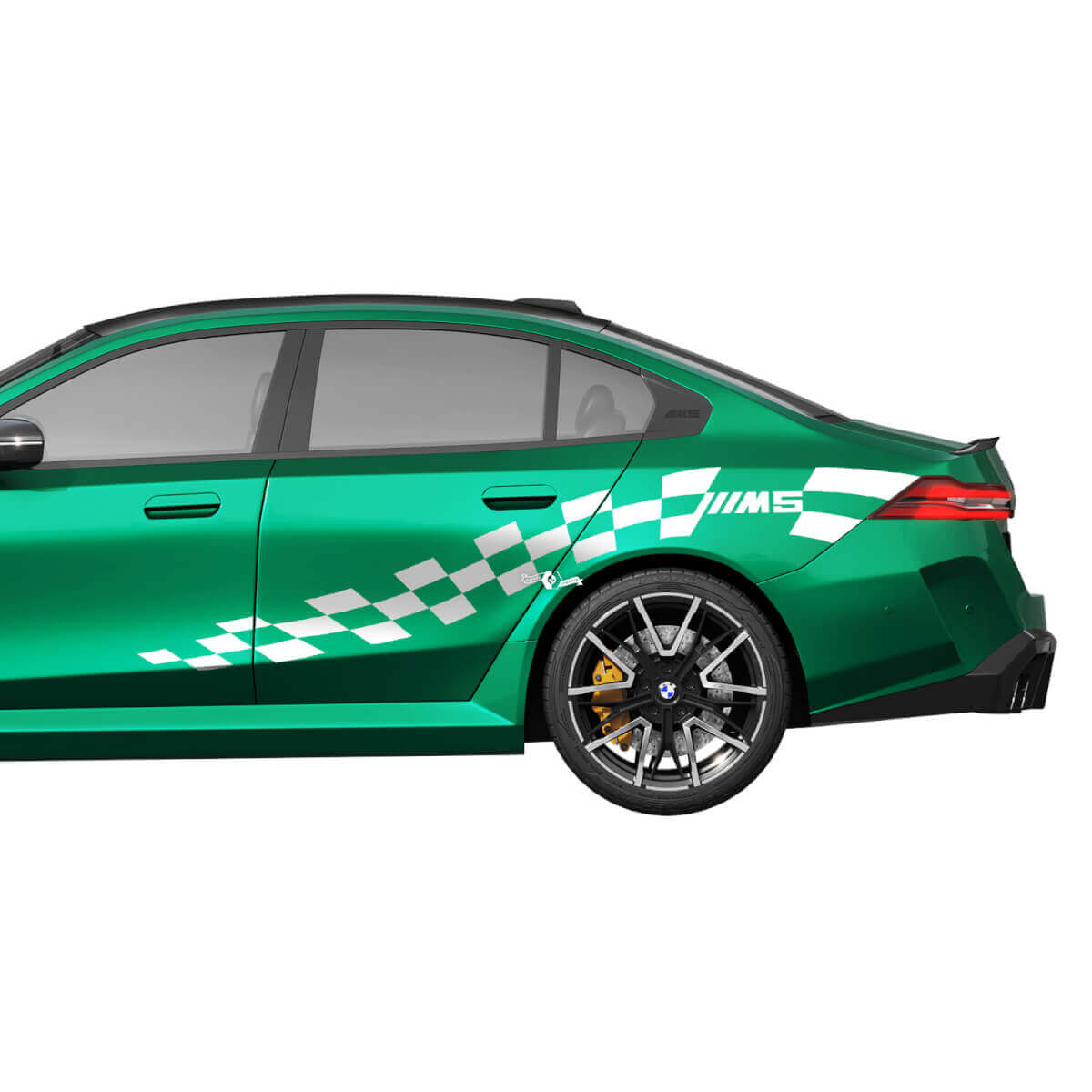 Side M5 Checkered Racing Decal Kit for BMW 5 Series G60 M5 G90 - SupDec Graphix Vinyl Stickers
