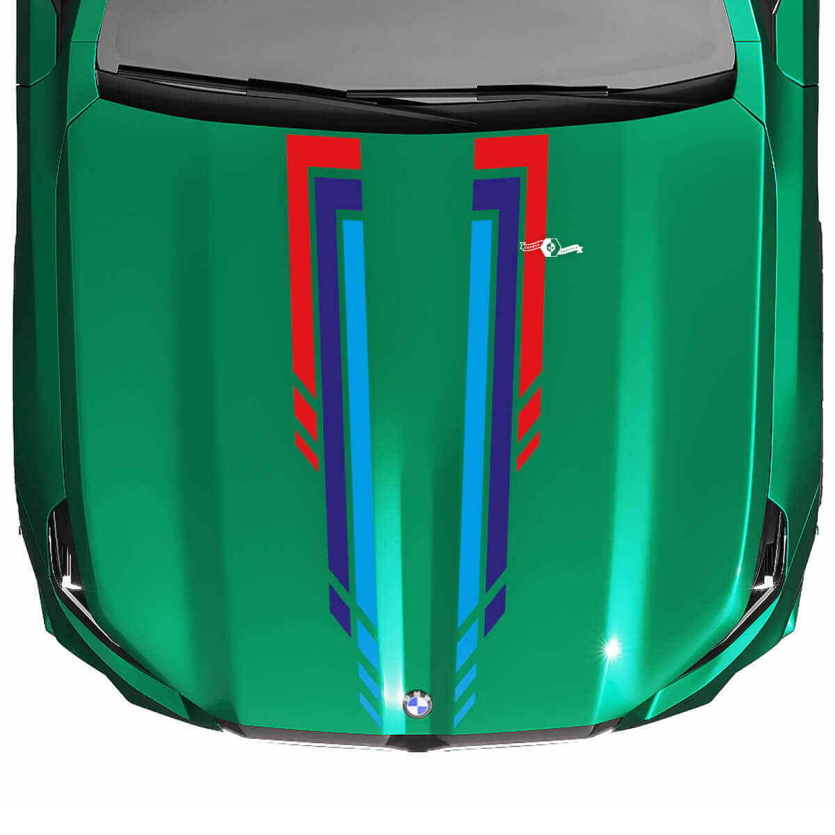 L Stripes Racing Checkered Hood Decal for BMW 5 Series G60 M5 G90
