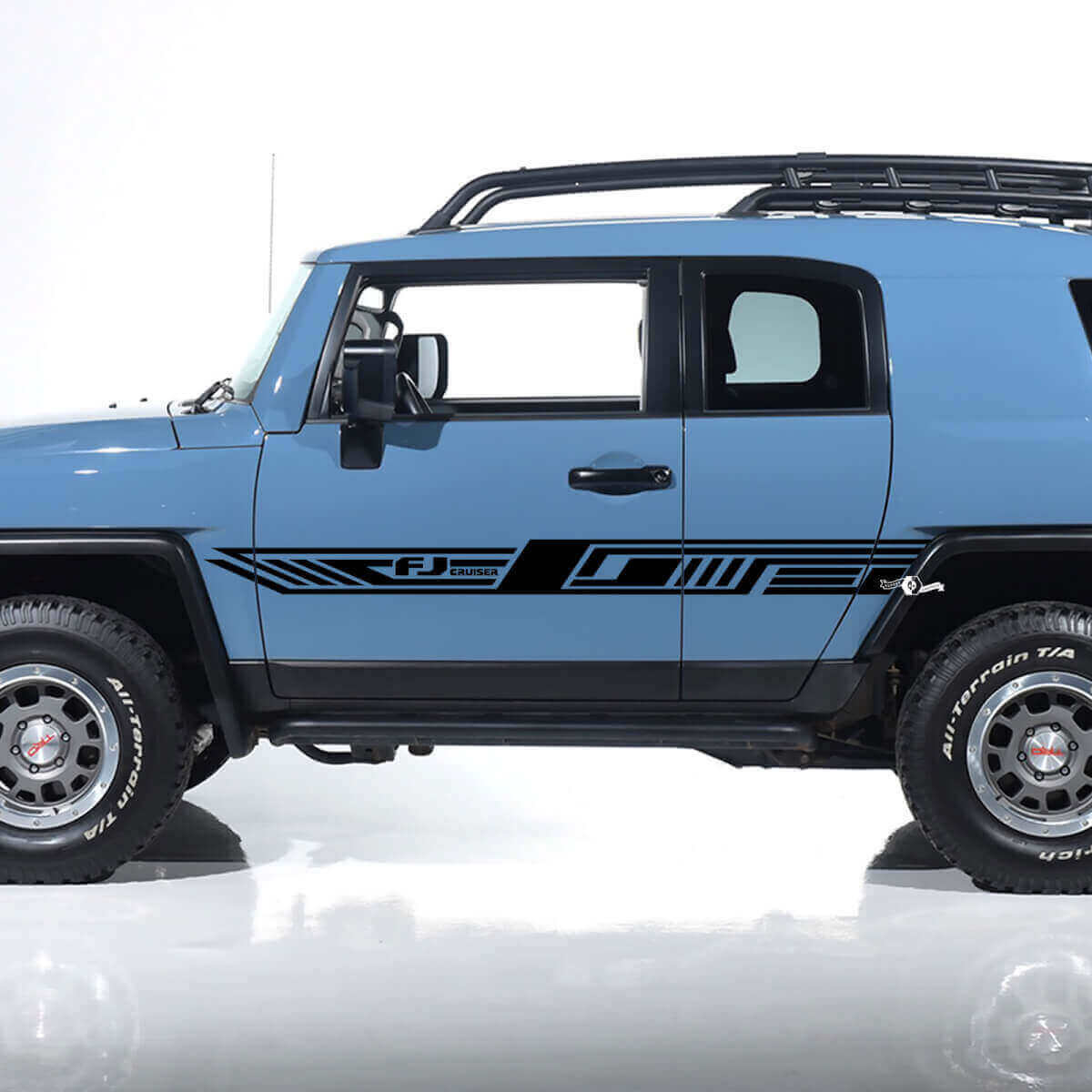 FJ Logo Geometric Stripes Side Door Vinyl Decal Sticker for Toyota FJ Cruiser