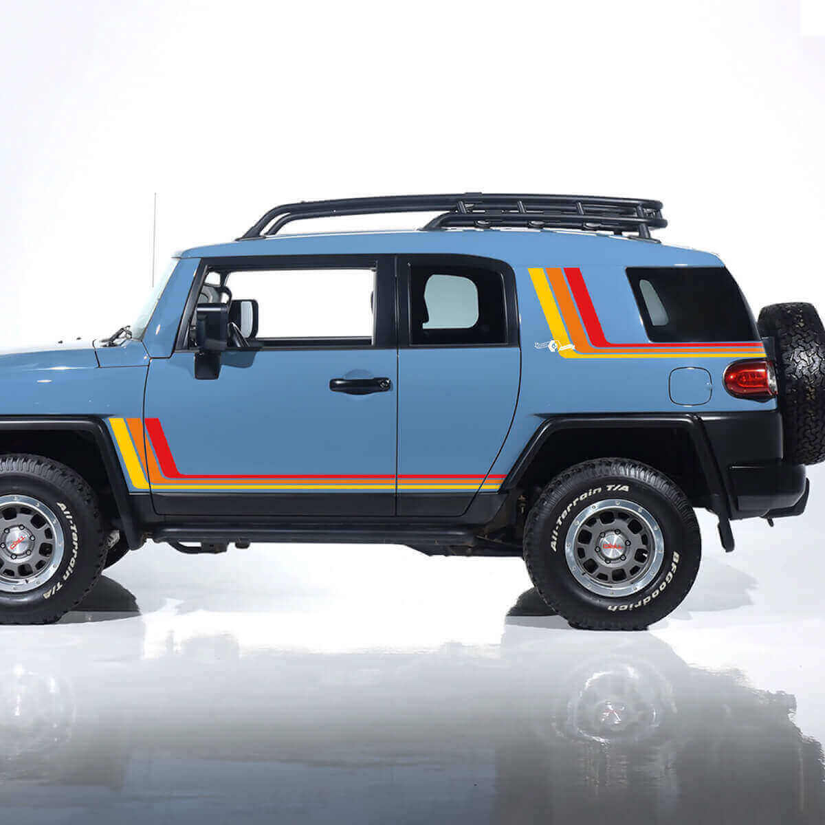 Vintage Retro Side Stripes Vinyl Decals Kit for Toyota FJ Cruiser