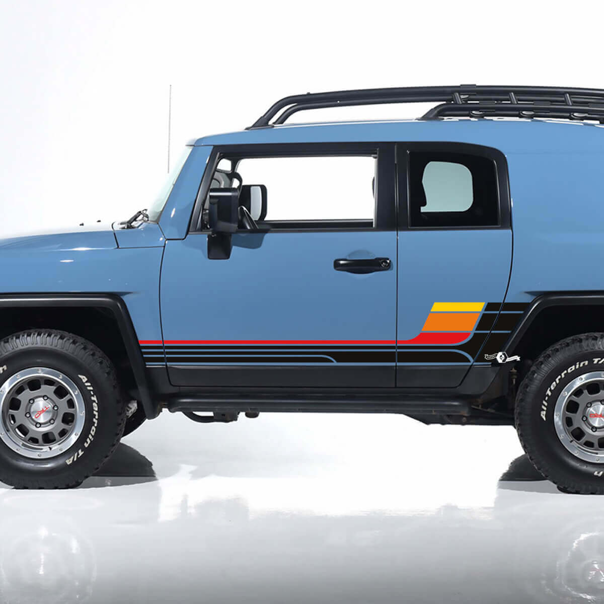 Vintage Retro Stripes Side Decals Stickers Graphics - fit to Toyota FJ Cruiser 2
