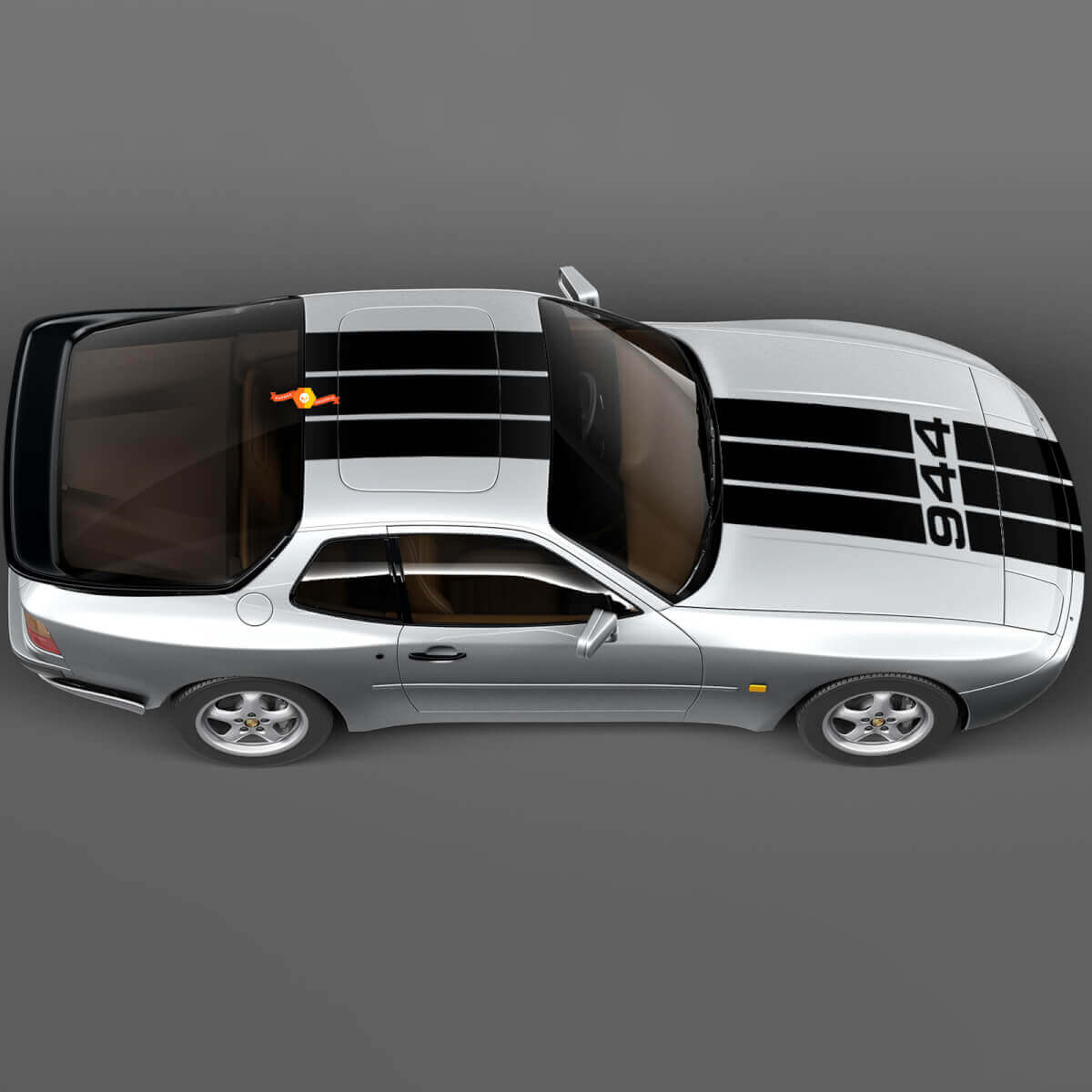 Porsche 944 Turbo Three Stripes Hood Roof Kit - Custom Vinyl Decal Graphics
