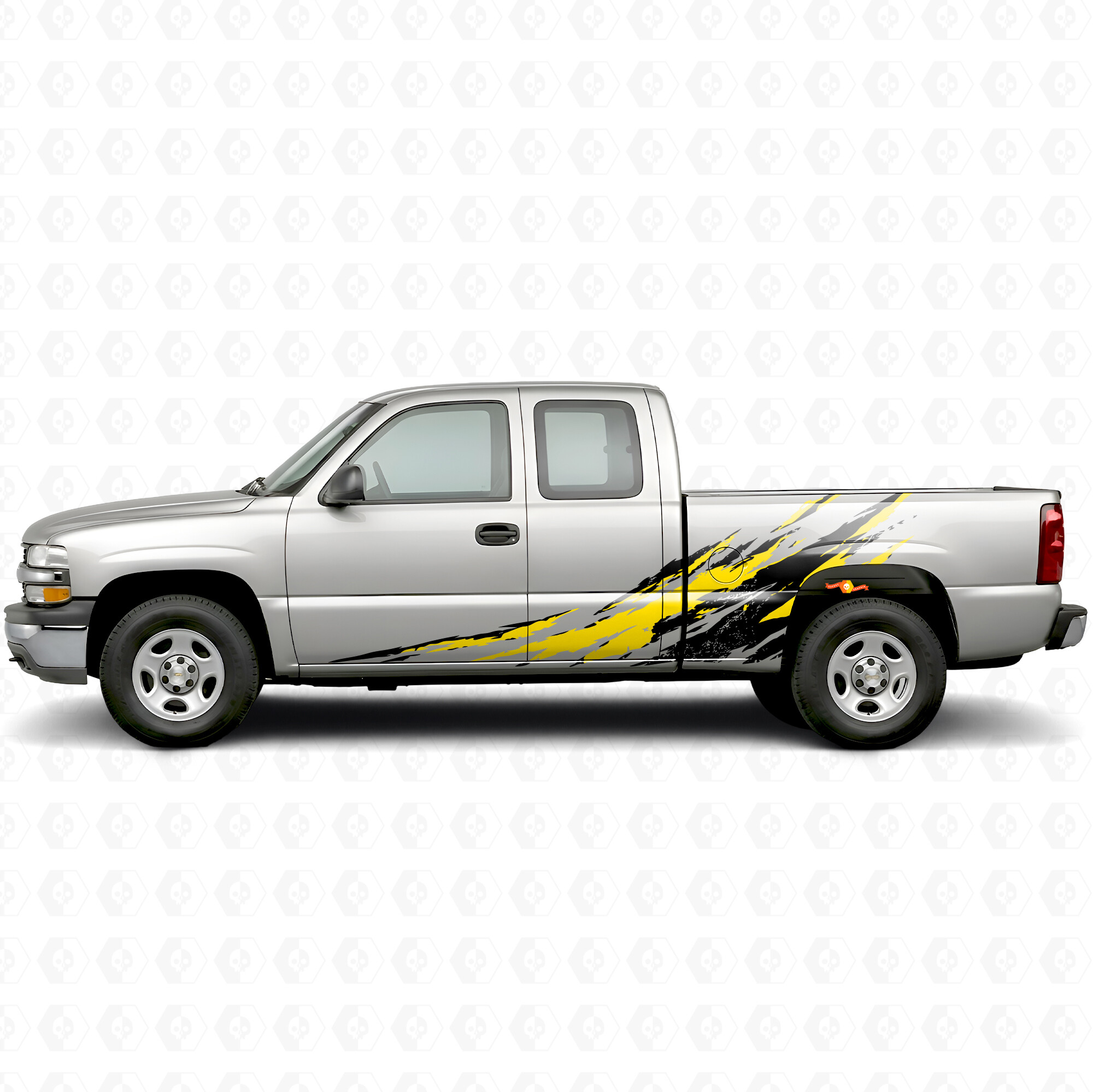 Distressed Splash Door & Bedside Vinyl Stripes for Chevrolet Silverado 1500 GMT800 1999-2007