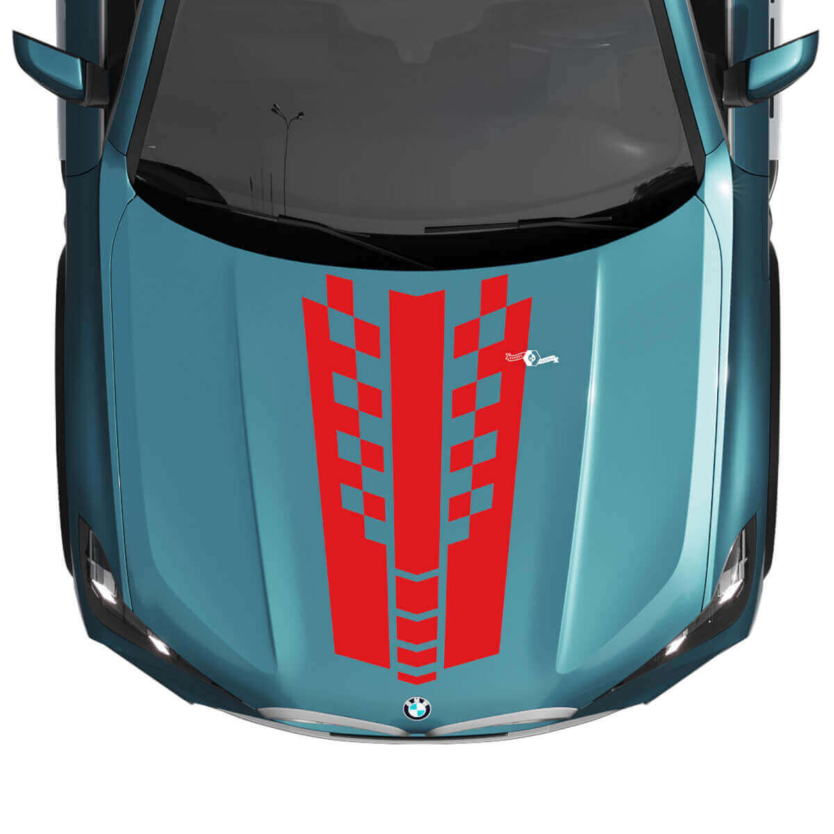 BMW X5 G05 Hood Checkered Stripe Decal - Vinyl M Performance
