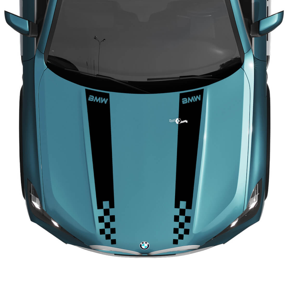 BMW X5 G05 Bonnet Checkered Stripes Decal - Vinyl M Performance