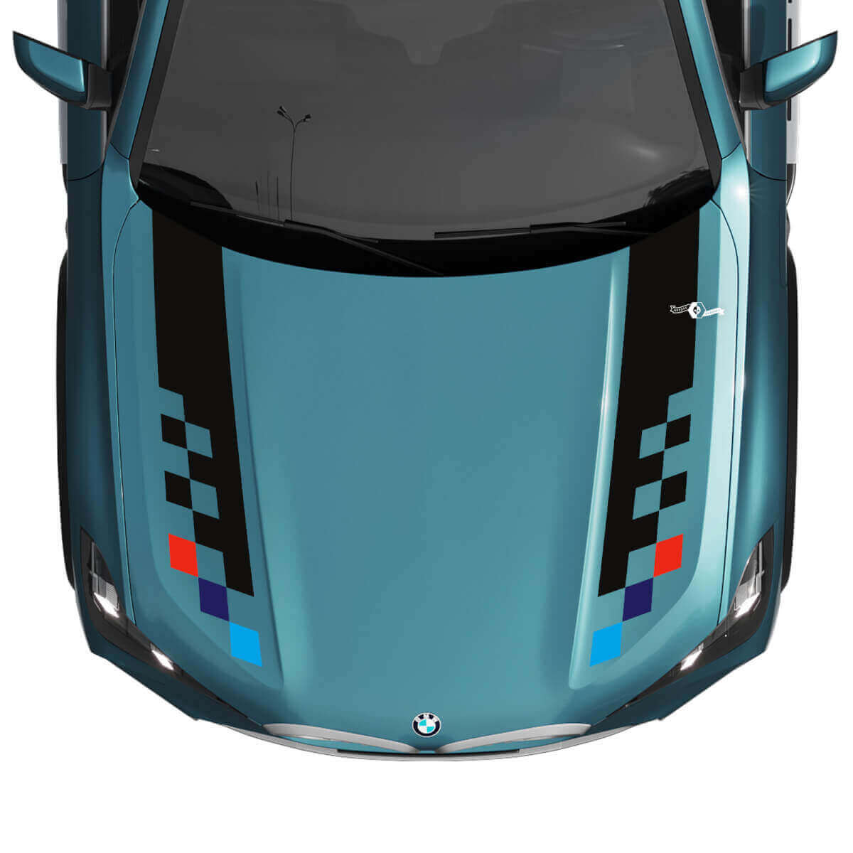BMW X5 G05 Bonnet Checkered Stripes Decal - Vinyl M Performance 2