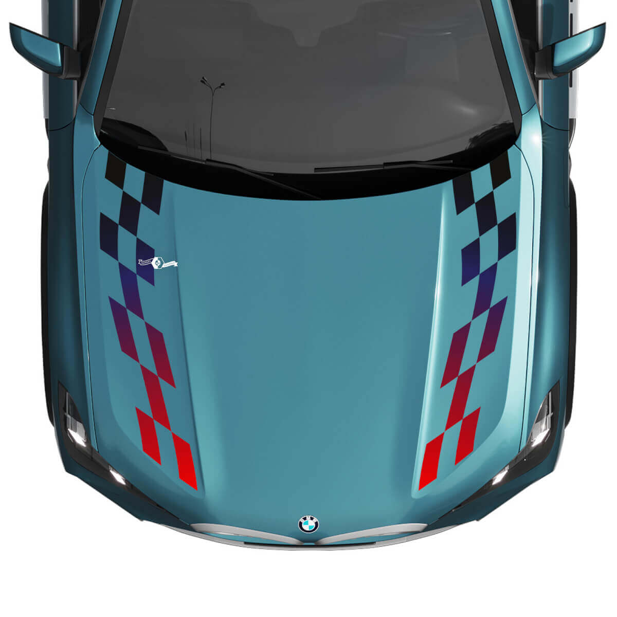 BMW X5 G05 Hood Checkered Gradient Stripe Decal - Vinyl M Performance

