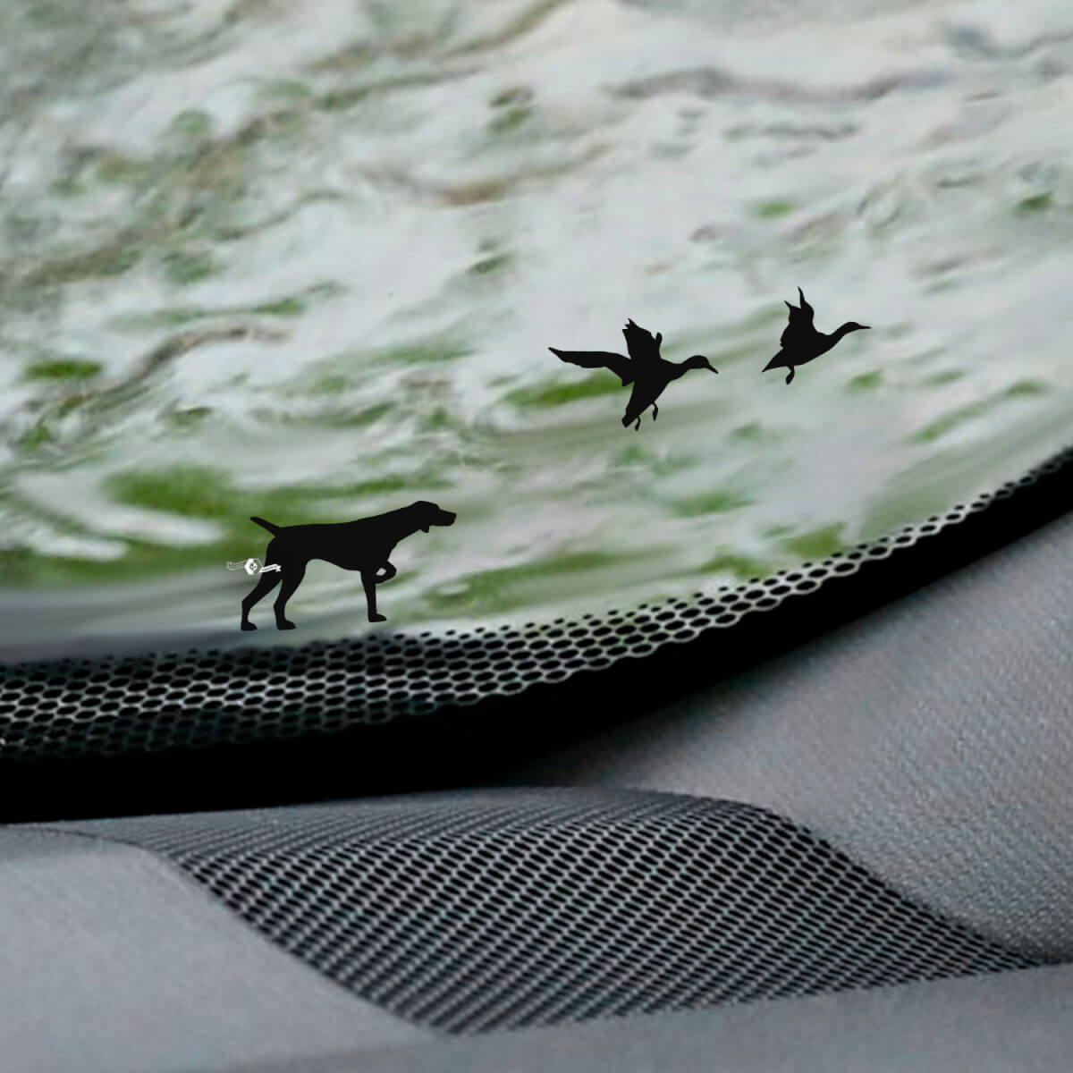 Cat and Dog friends Windshield Easter Egg Corner Decal - Custom Vinyl Graphic
