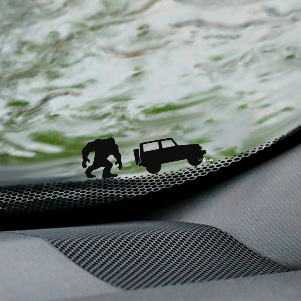 Yeti Bigfoot Jeep Wrangler Windshield Easter Egg Corner Decal - Custom Vinyl Graphic 2
