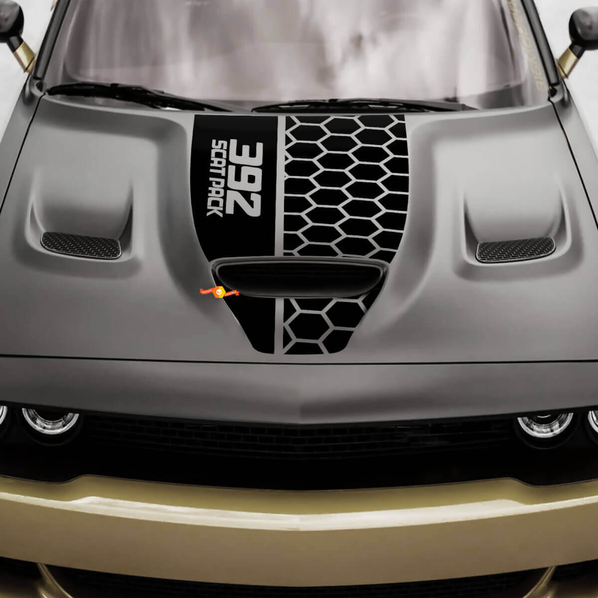 392 Scat Pack Honeycomb Hood Vinyl Decal for Dodge Challenger Charger