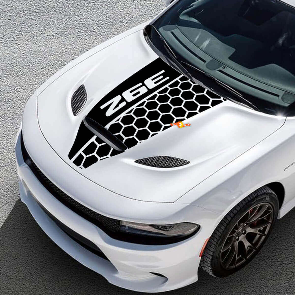 Honeycomb Bonnet Vinyl Racing Decal Sticker 2 for Dodge Challenger or Charger