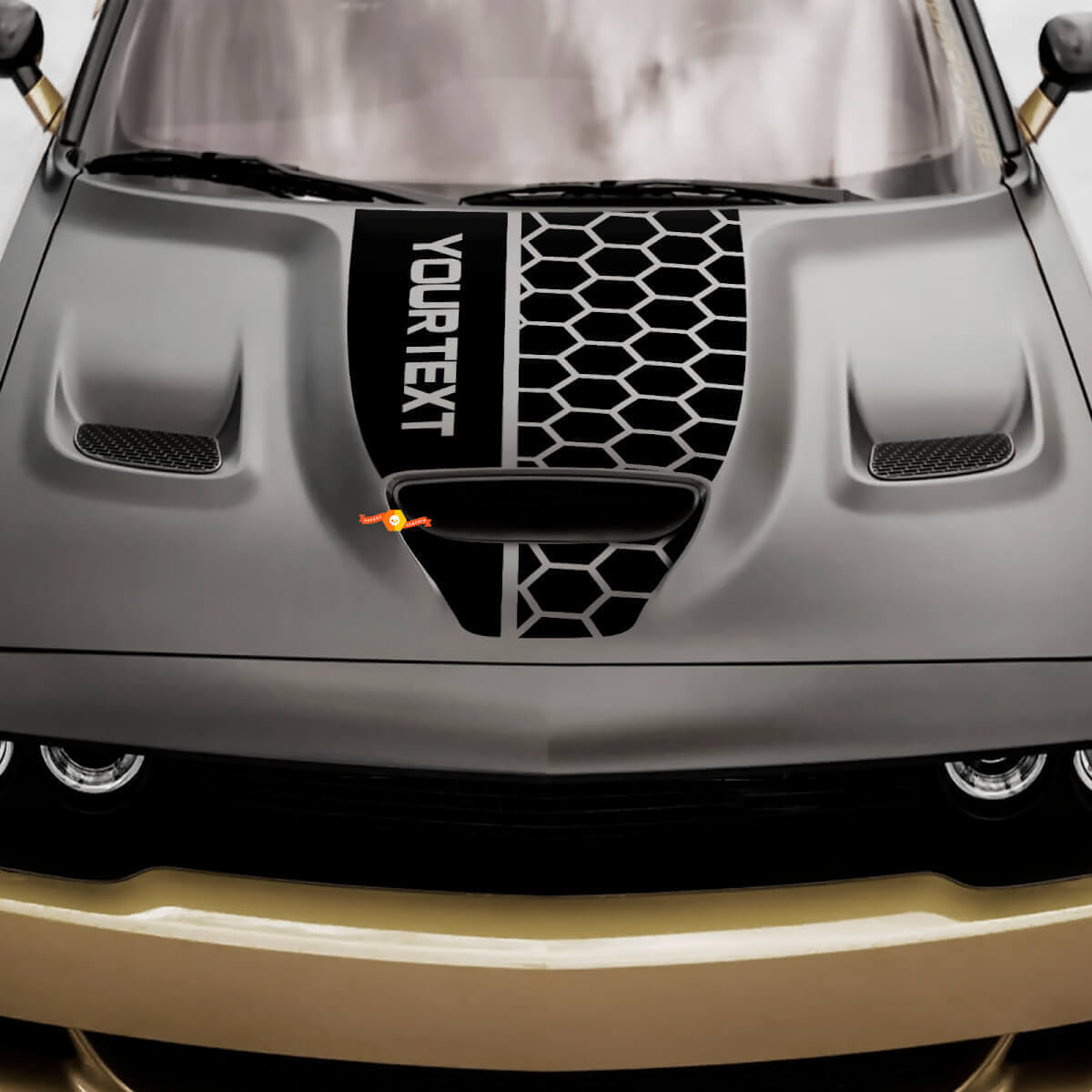 Custom Honeycomb Style Hood Vinyl Decal for Dodge Challenger or Charger