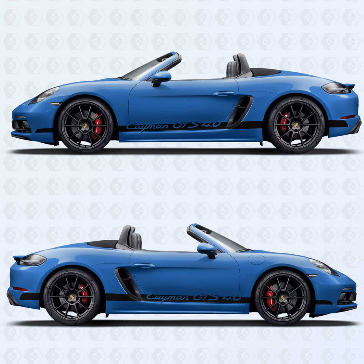 Cayman GTS 4.0 Side Stripes Vinyl Decal Kit For Porsche 