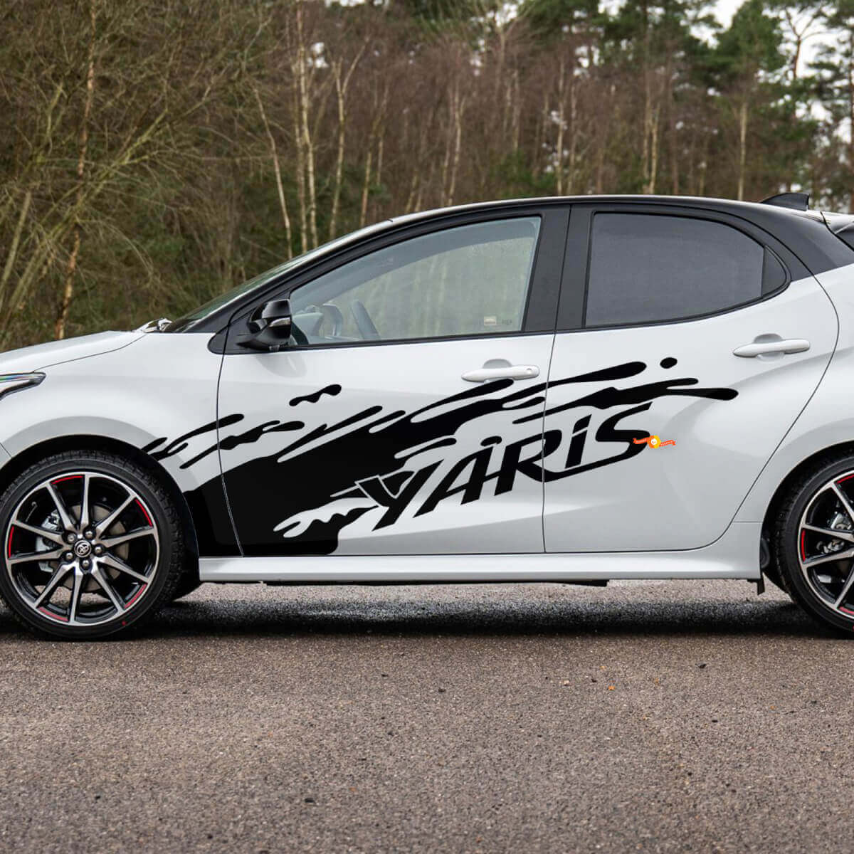Yaris Mud Splash Side Door Vinyl Decal Kit For Toyota Yaris
