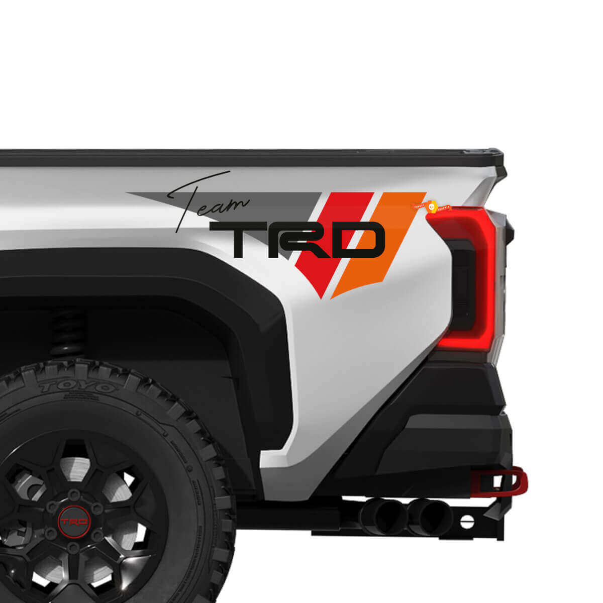 TRD Team Vintage Style Bedside Vinyl Decals Kit for Toyota Tacoma