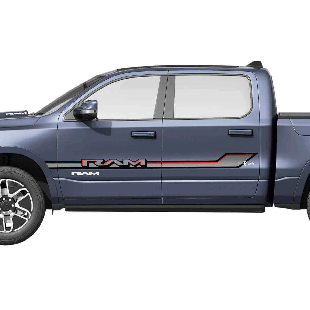 Vinyl Decals Stickers Graphics for Dodge Ram 1500 REV Side Doors Logo Stripes