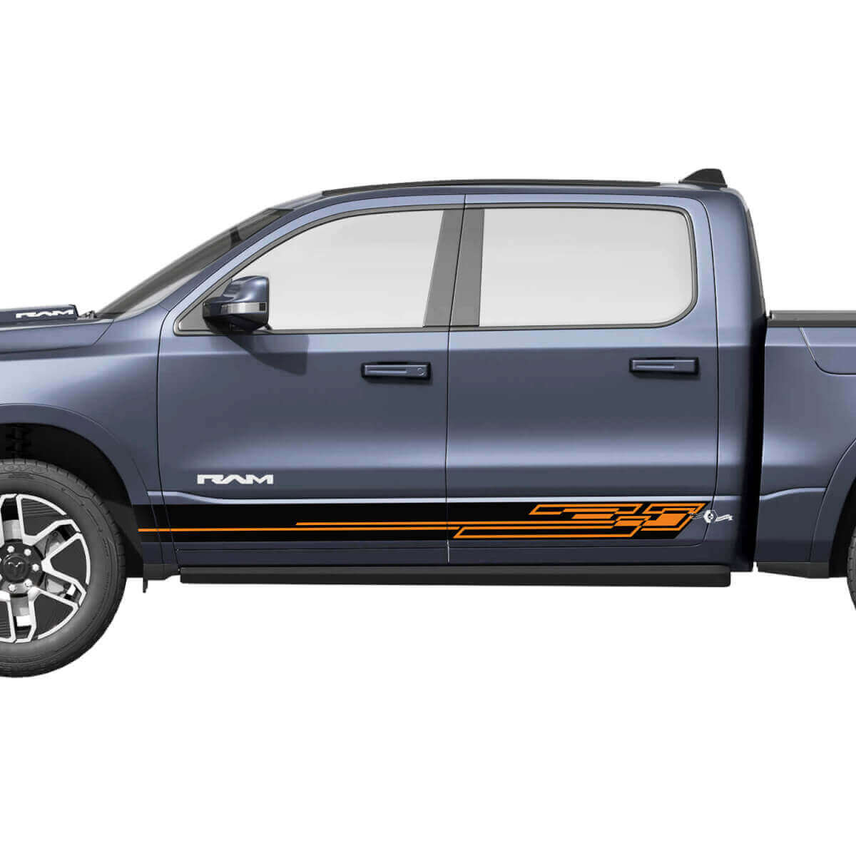 Side Rocker Panel Modern Stripes Vinyl Decals Stickers Graphics 2 for Dodge Ram 1500 REV