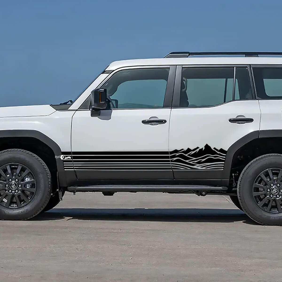 Toyota Land Cruiser Side Rocker Panel Mountains Stripes Decals Vinyl Graphic Decals 2
