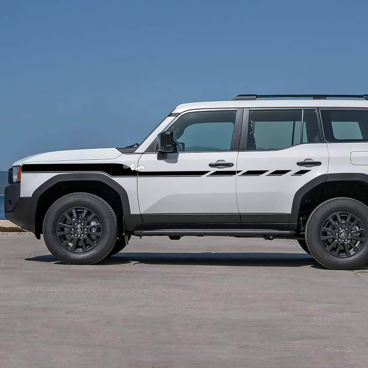 Side Doors Accent Checked Stripes Decals Vinyl Stickers Graphic For Toyota Land Cruiser