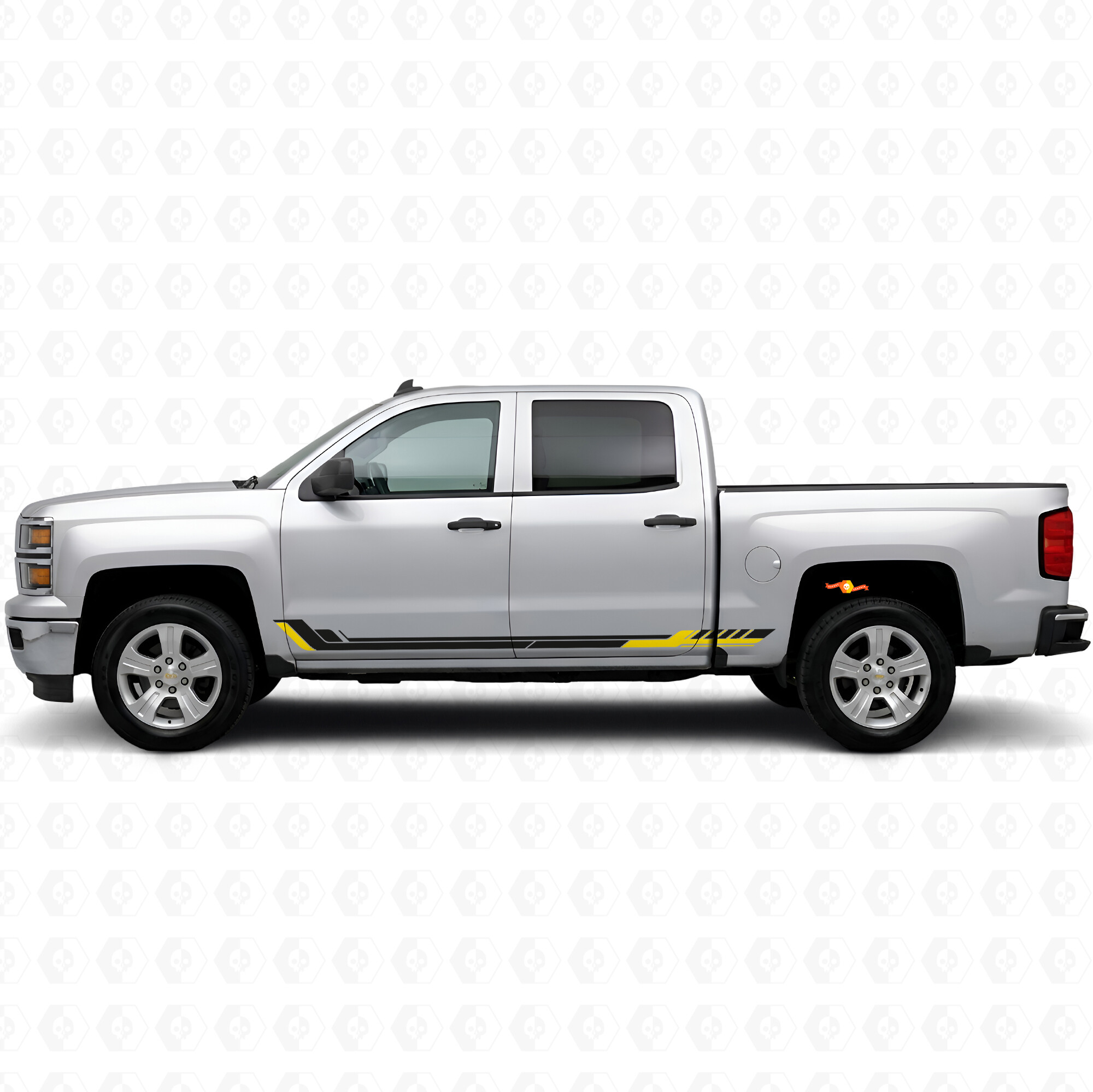 Racing Line Door & Rocker Panel Vinyl Stripes for Chevrolet Silverado 1500 K2XX 2014-2019