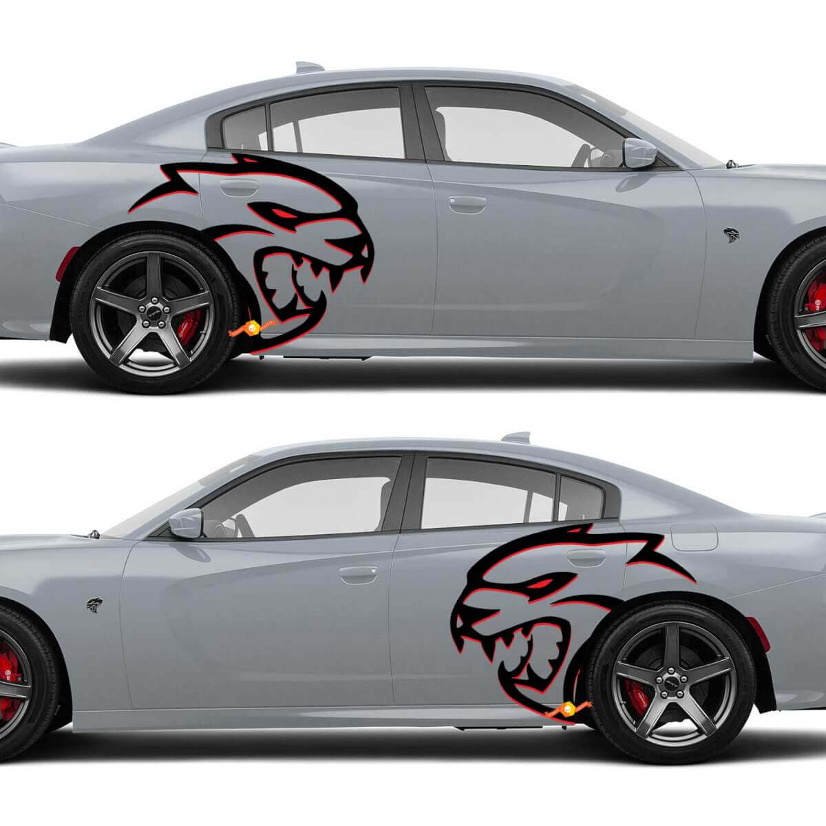 Hellcat Huge Redeye Side Decals Stickers 2 for Dodge Challenger or Charger