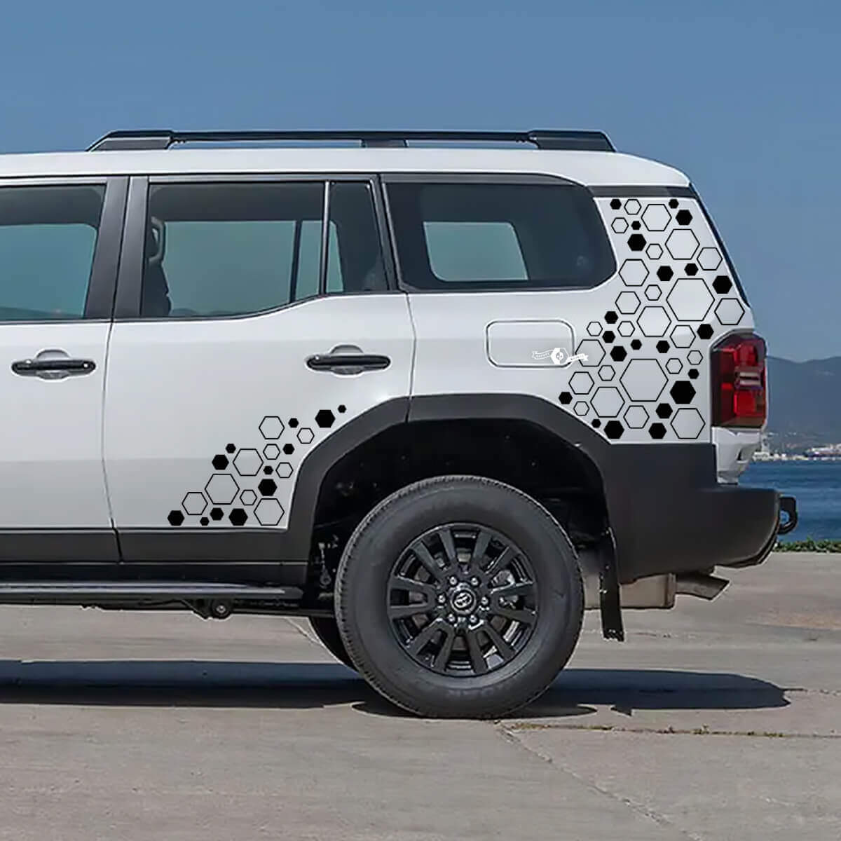 Honeycomb Side and Rear Quarter Vinyl Decals for Toyota Land Cruiser 2024 