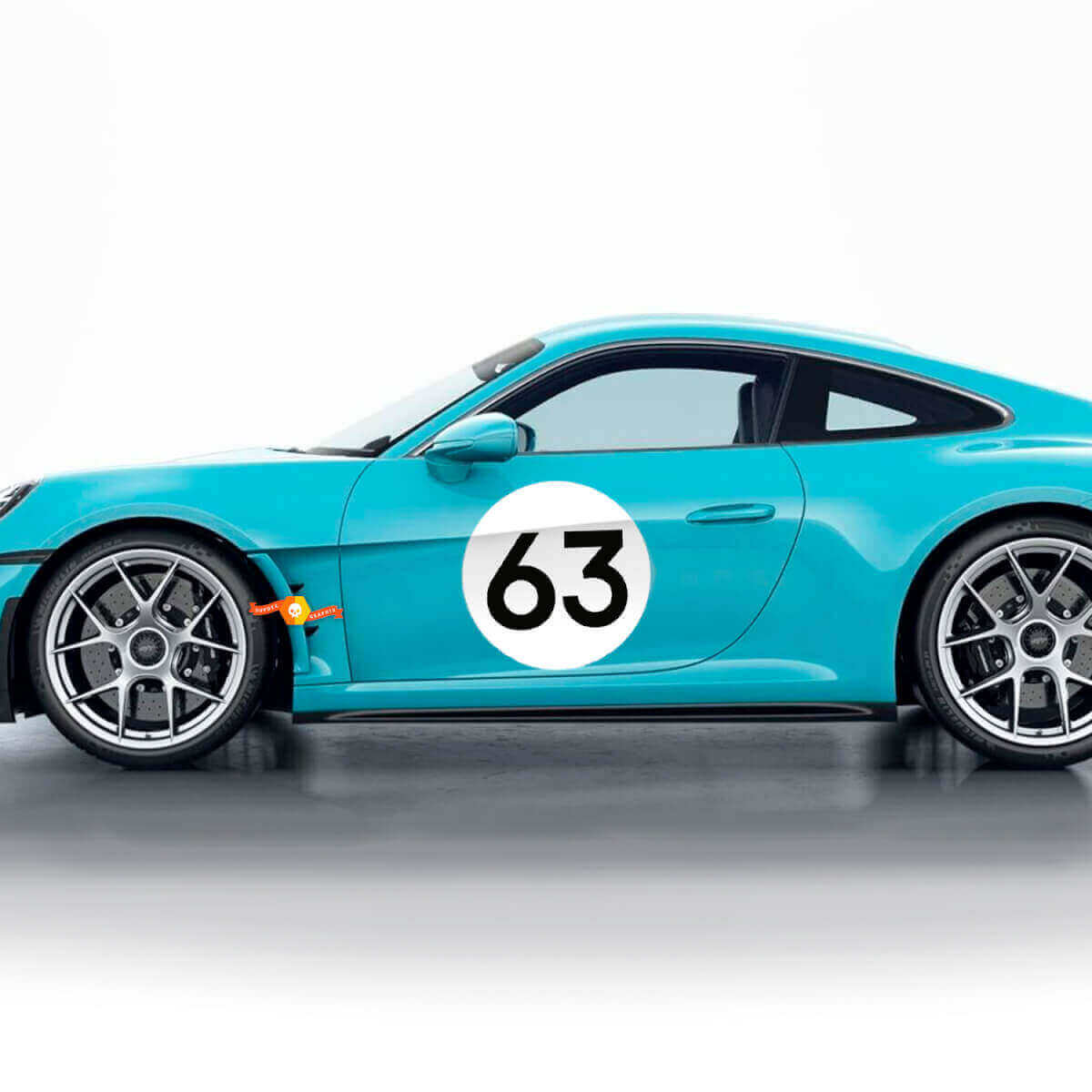 60th anniversary Logo Side Doors S/T Style Kit Decal Sticker For Porsche 911 2023