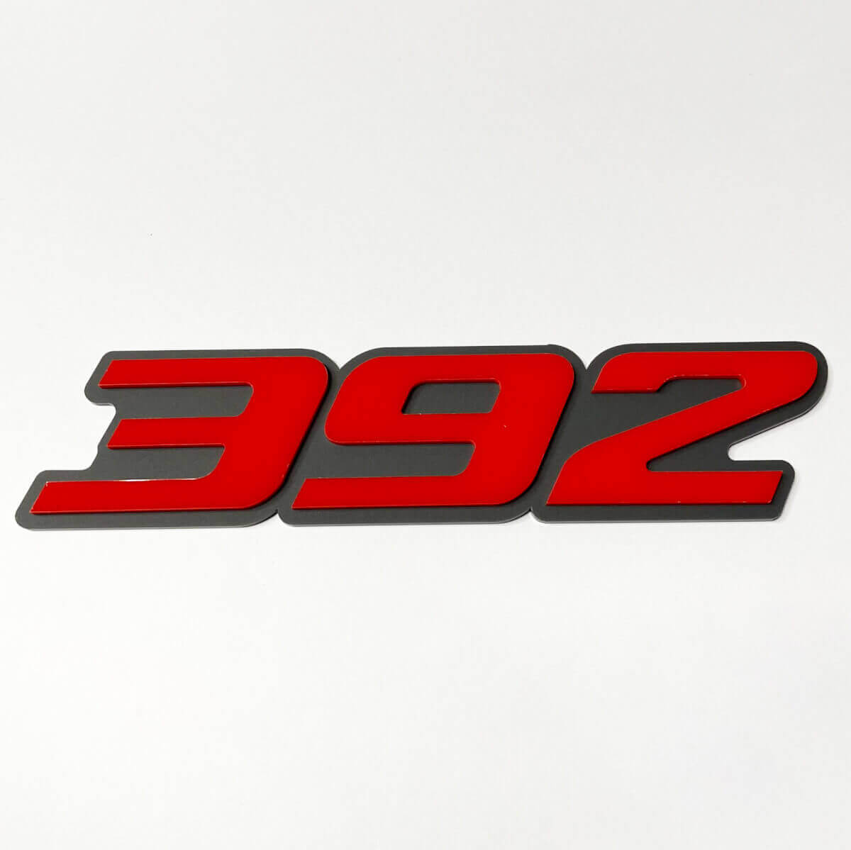 392 Raised 3D Red and Gray Fender Tailgate Front Grille Badge