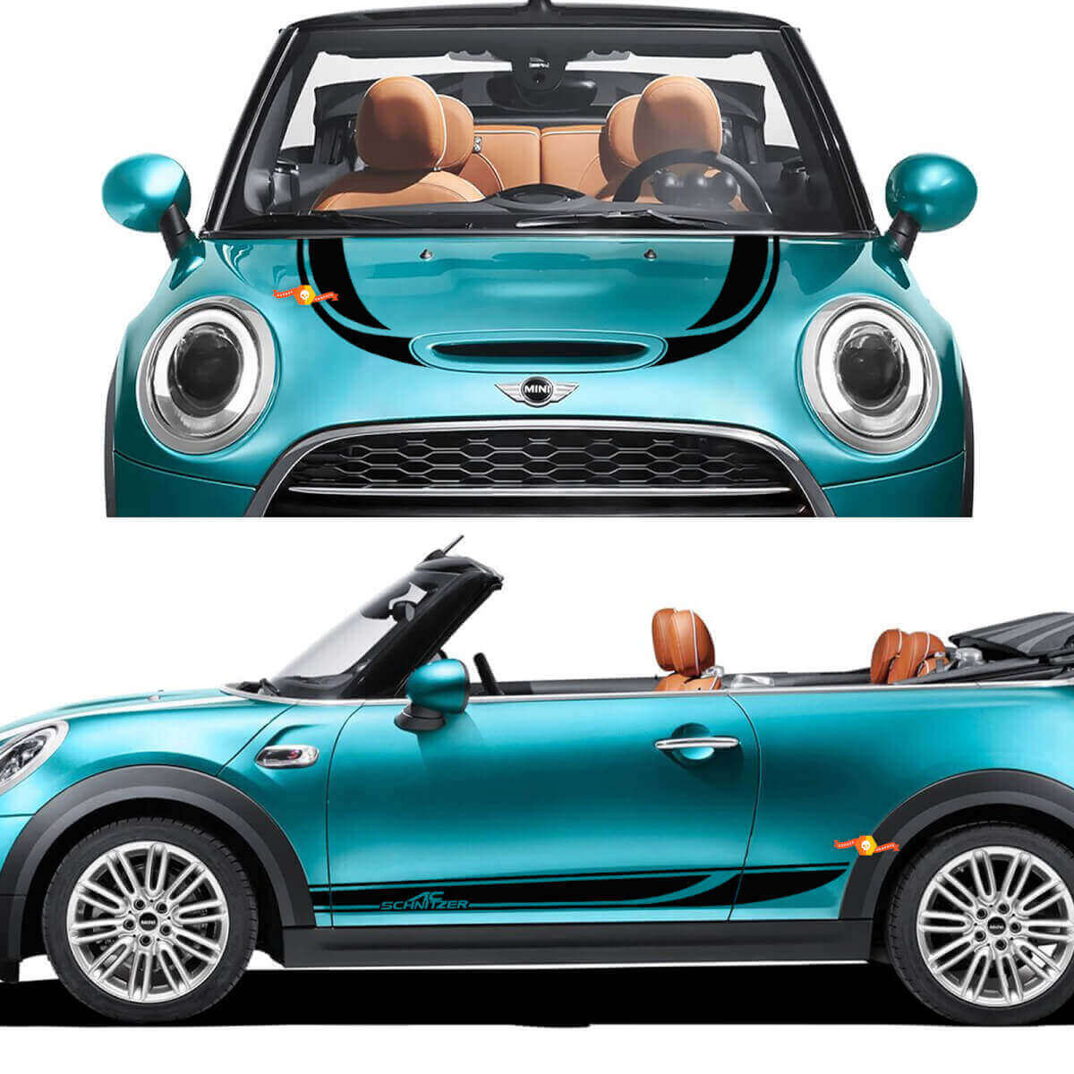 Hood Side Door Stripes Rally Decal Sticker 2 For MINI Cooper