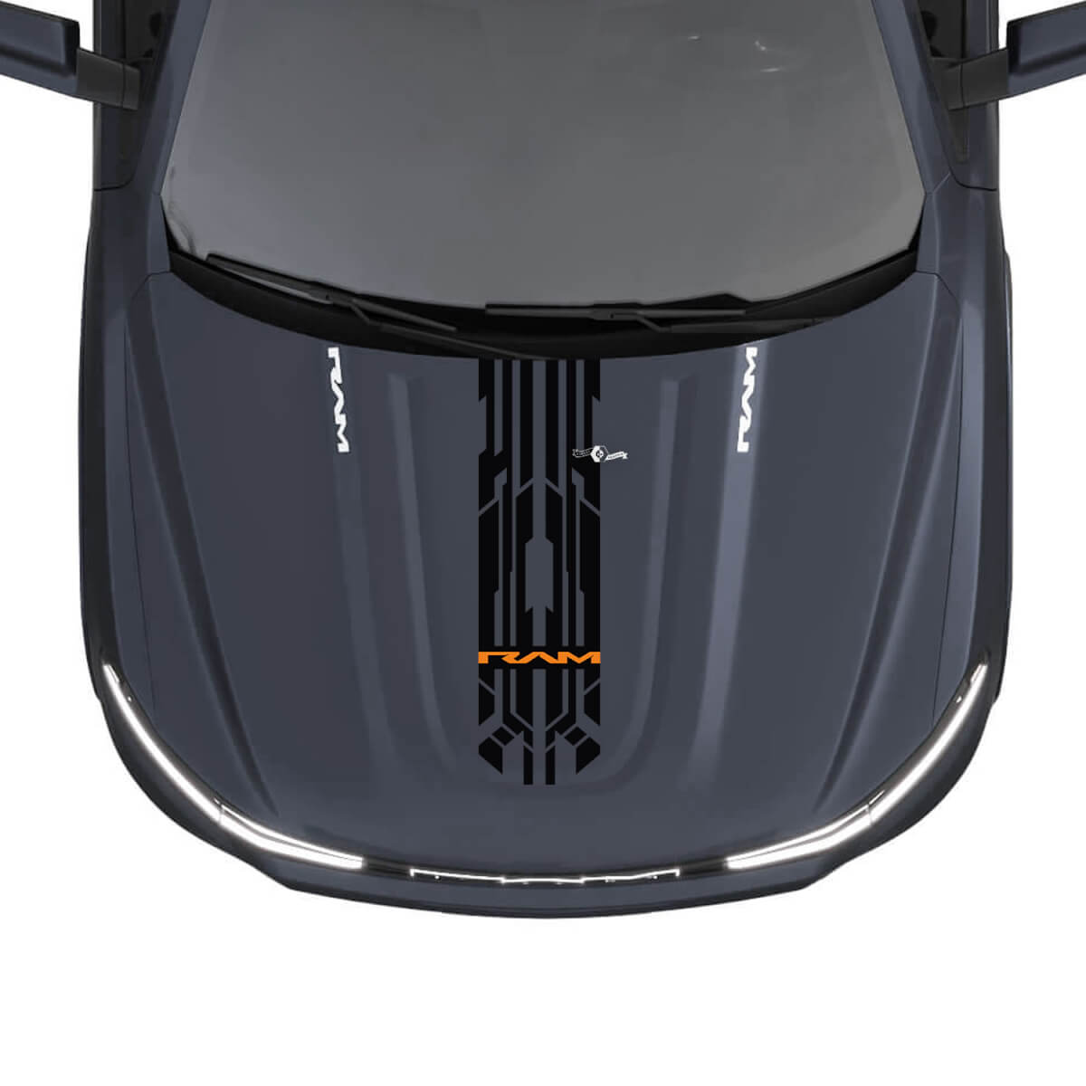 Hood Central Modern Stripes for Dodge RAM 1500 REV Vinyl Decals Stickers Graphics
