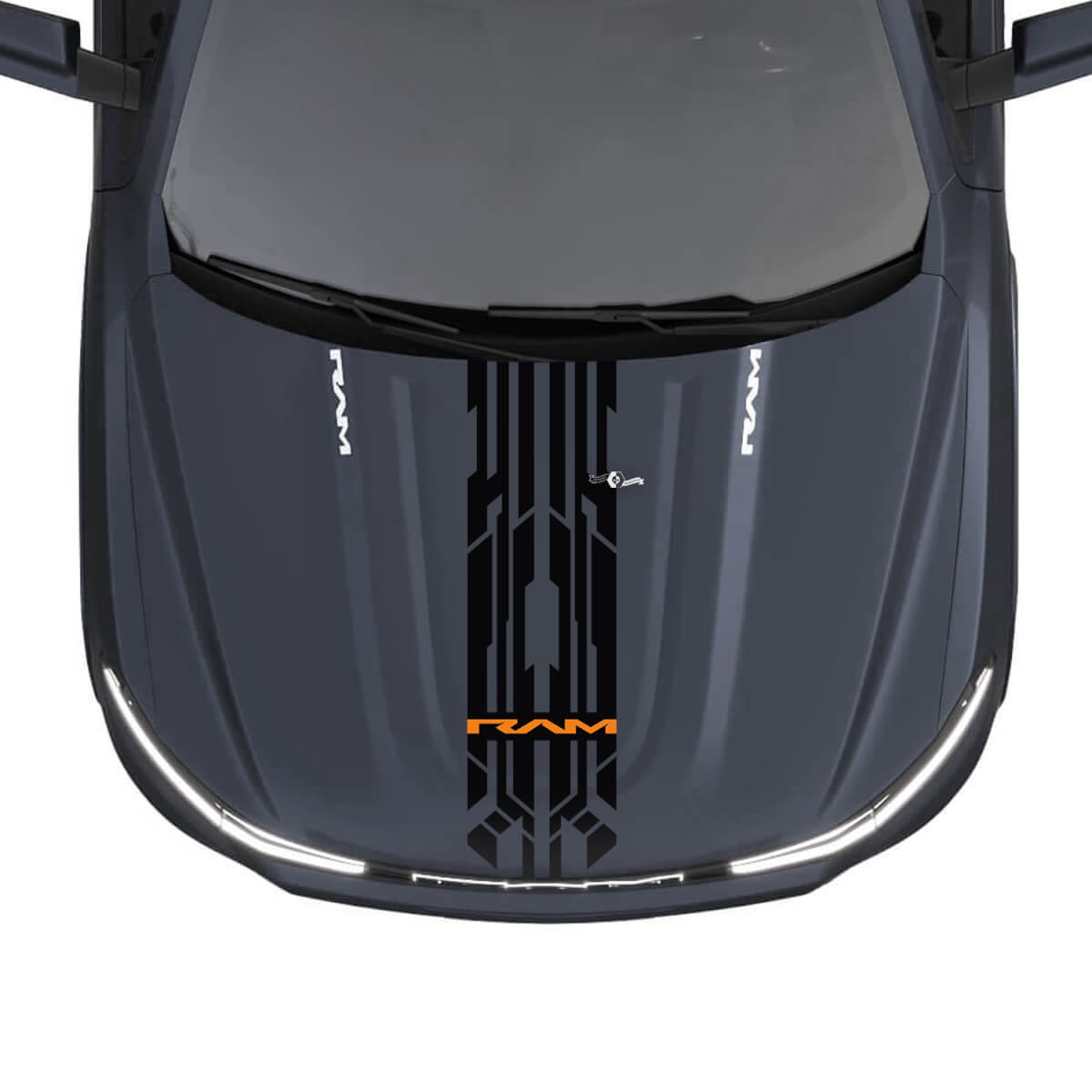 Hood Central Modern Stripes for Dodge RAM 1500 REV Vinyl Decals Stickers Graphics
