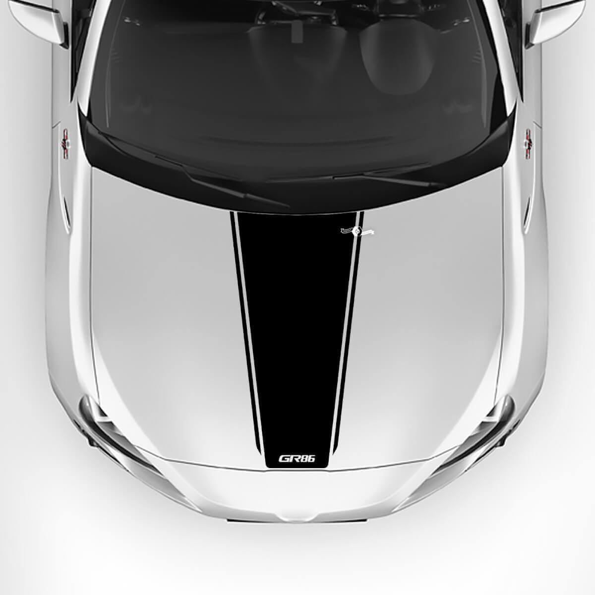 GR86 Logo Bonnet Racing Stripes Graphics Decals Stickers 3 For Toyota GR86