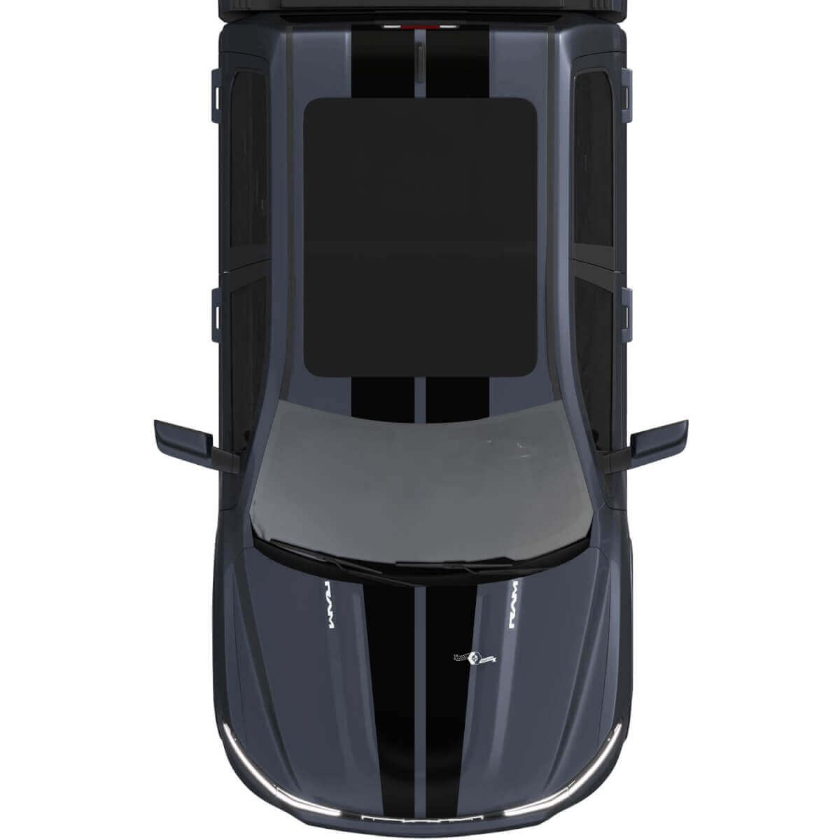 Hood and Roof Dual Central Stripes for Dodge RAM 1500 REV Vinyl Decals Stickers Graphics
