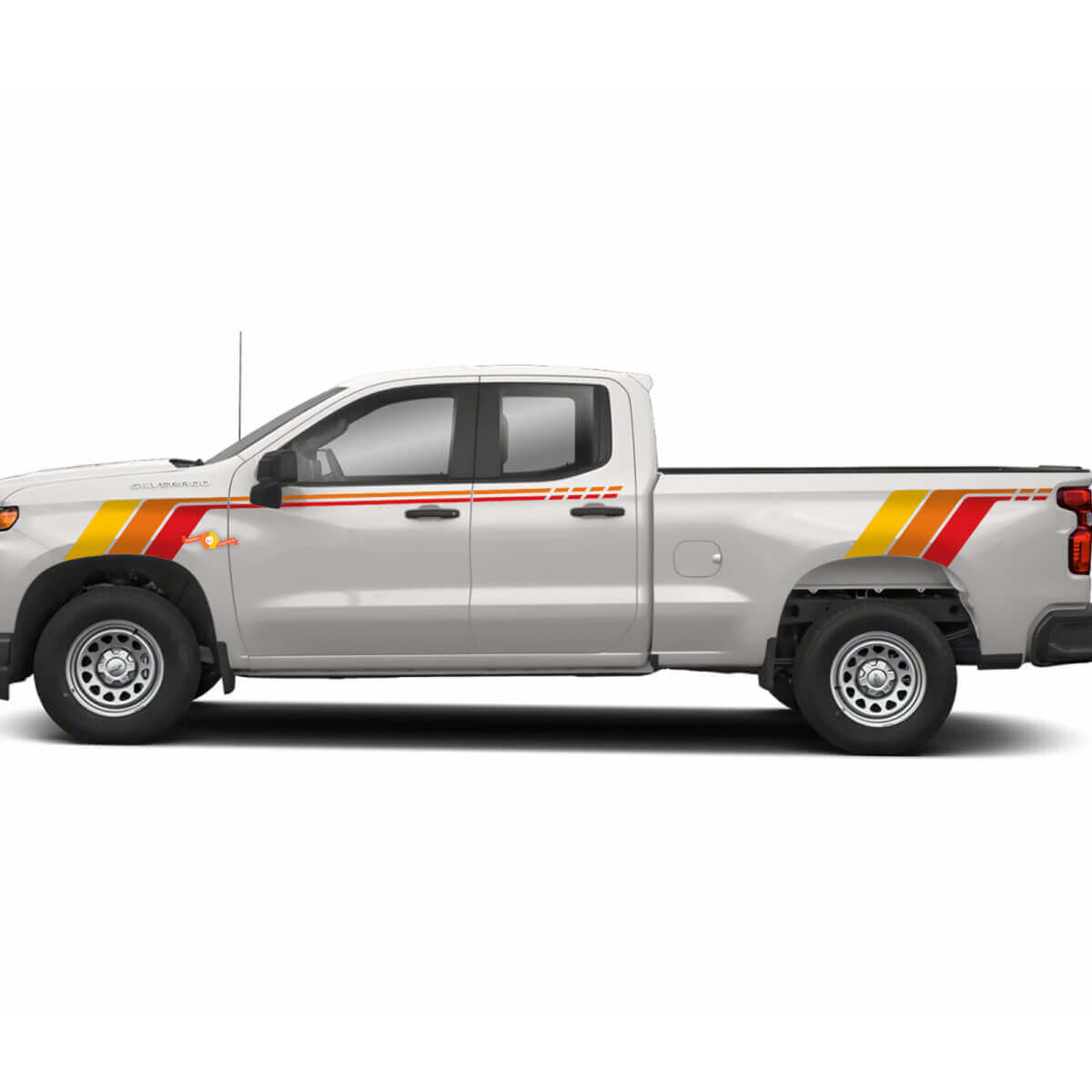 Vintage Style Side Hood Tailgate Stripes Vinyl Decal Kit for Chevrolet Silverado