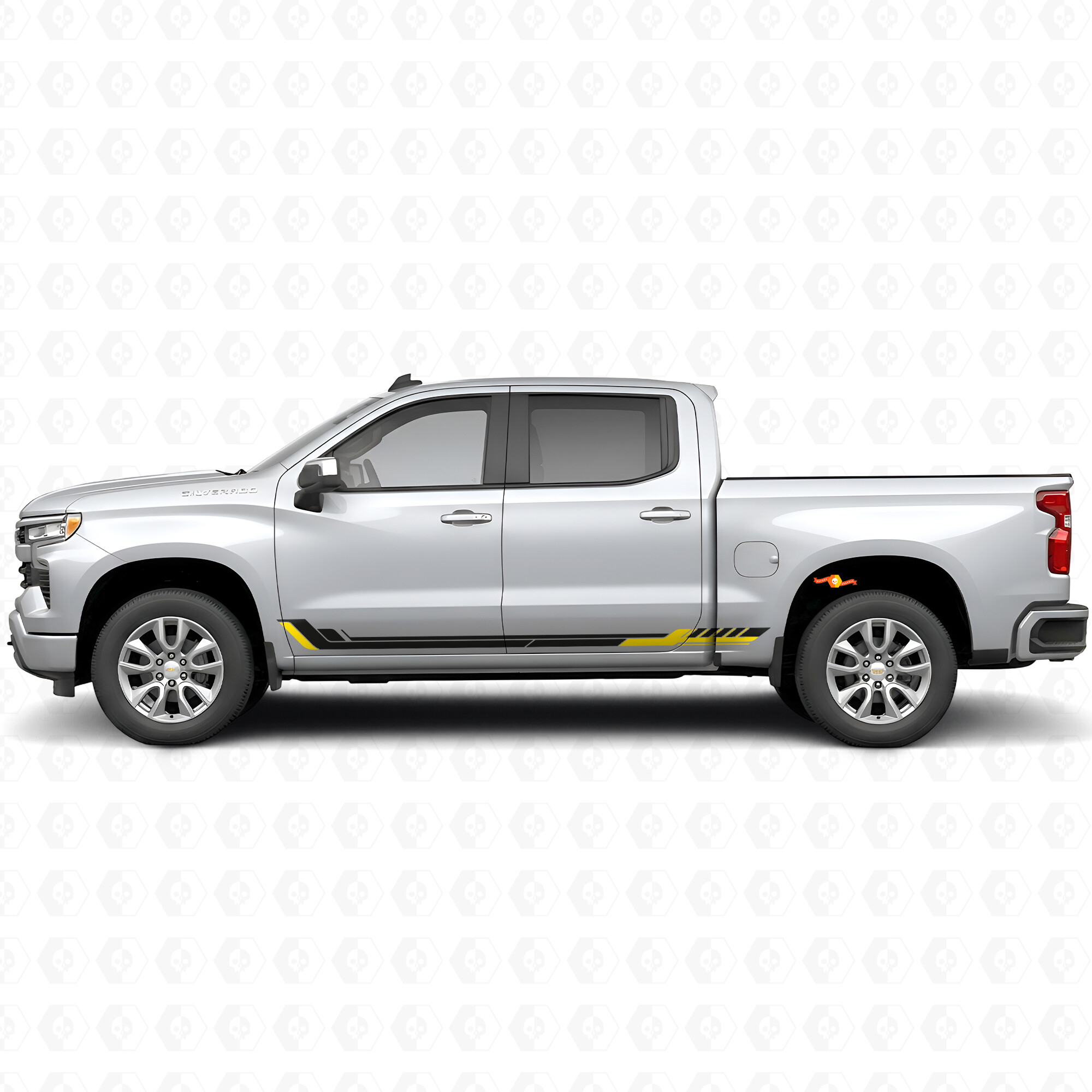 Racing Line Door & Rocker Panel Vinyl Stripes for Chevrolet Silverado 1500 T1XX 2019-2026