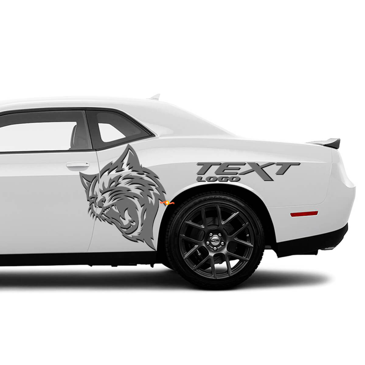 Wildcat Custom Text Side Vinyl Decals Kit for Dodge Challenger Charger 