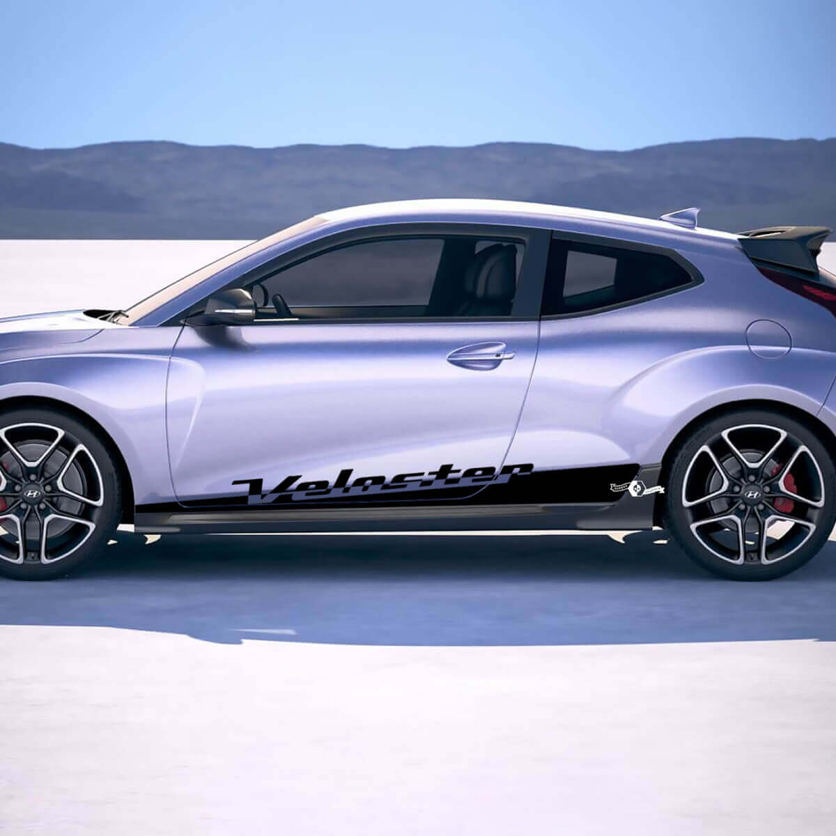 2x Porte Latérales Bas de Caisse Autocollants Vinyle Bande Adhésive Compatible avec Hyundai Veloster