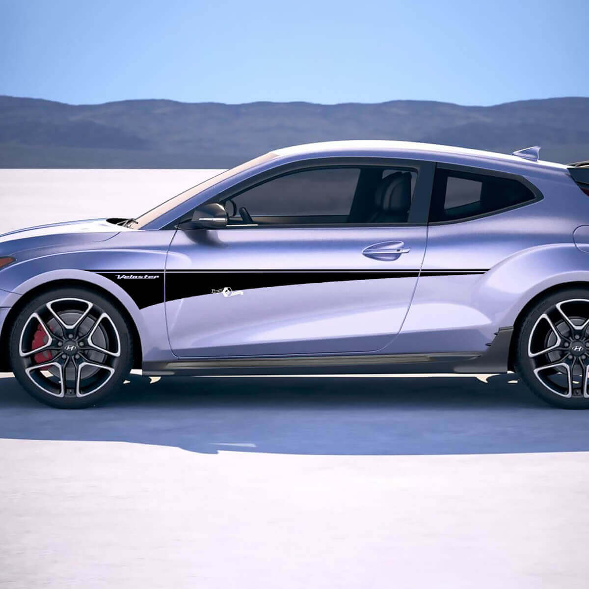 2x Door Side Rocker panel Stripes Vinyl Stickers Decal fit to Hyundai Veloster
