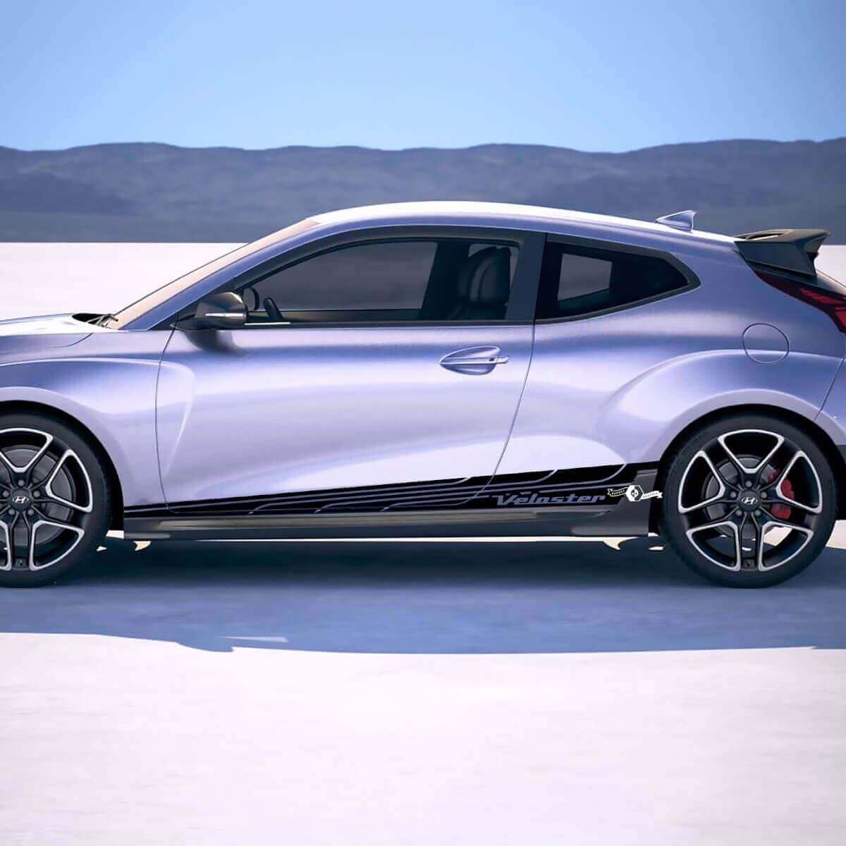 2x Door Side Wings Racing Stripes Vinyl Stickers Decal fit to Hyundai Veloster
