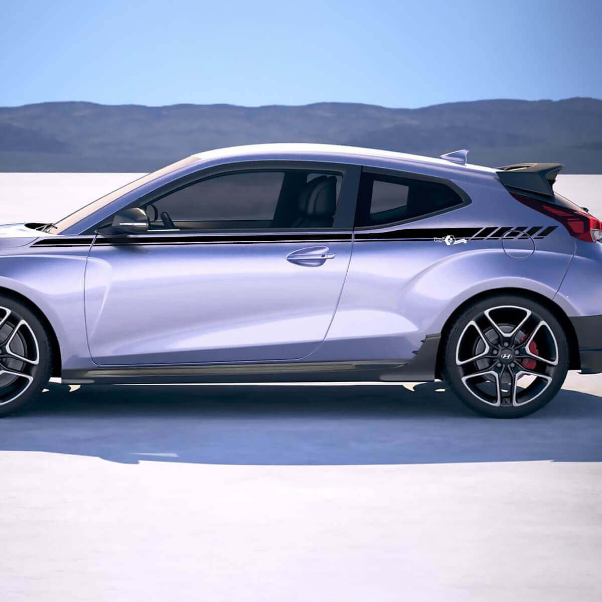 Upper Door Side Racing Stripes Vinyl Stickers Decal fit to Hyundai Veloster
