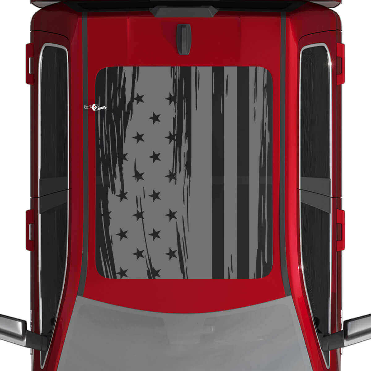 Distressed American Flag Roof Vinyl Decal for Dodge RAM 1500 Tungsten