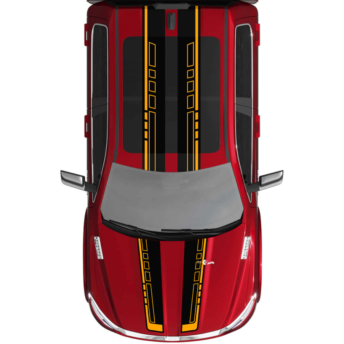 Dual Stripes Hood Roof Vinyl Decal Sticker for RAM 1500 Tungsten